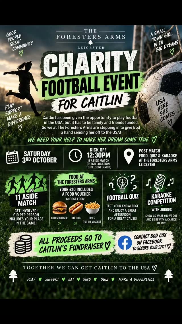 Charity football — original Foresters Arms Instagram image