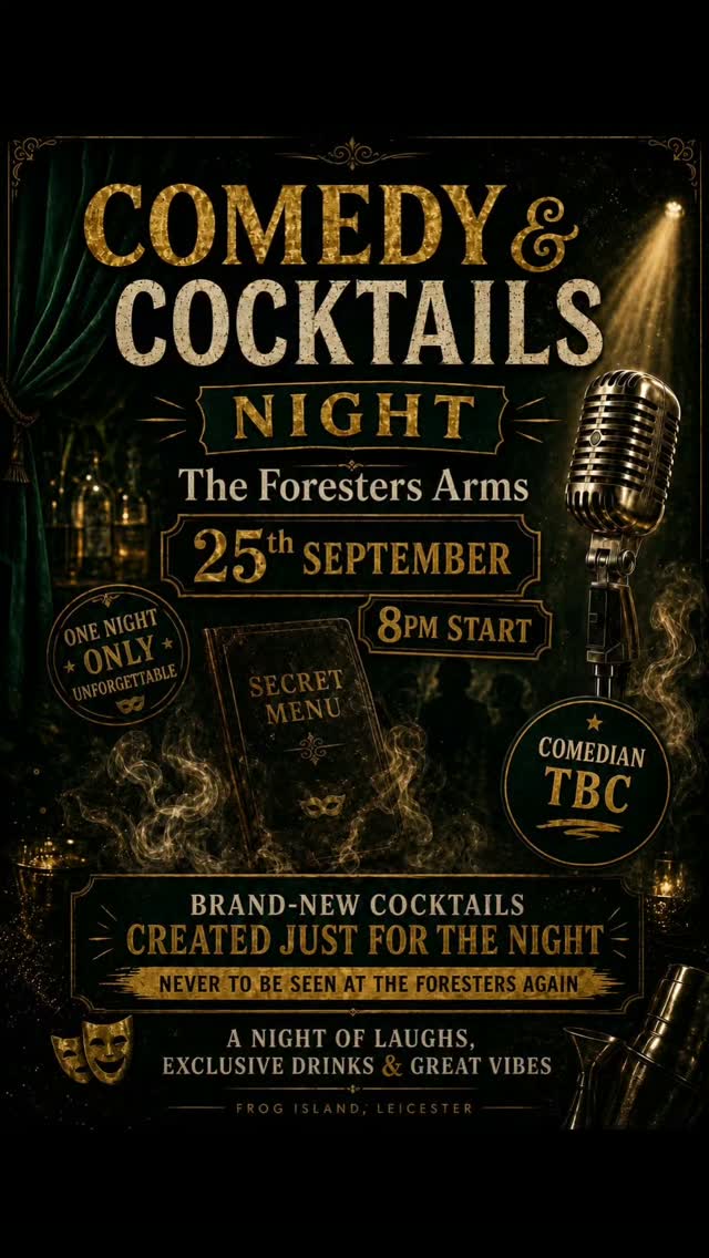Comedy & cocktails night — original Foresters Arms Instagram image